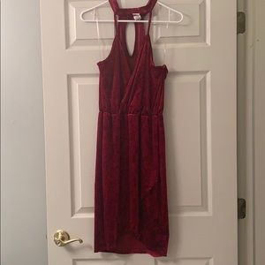 Lillian Red crushed velvet choker party dress